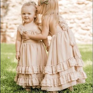 Champagne Ruffle Nellie Maxi dress 18-24mos NWT